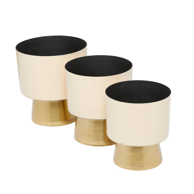 Cream Modern Planter, Set of 3" 11", 10", 9"