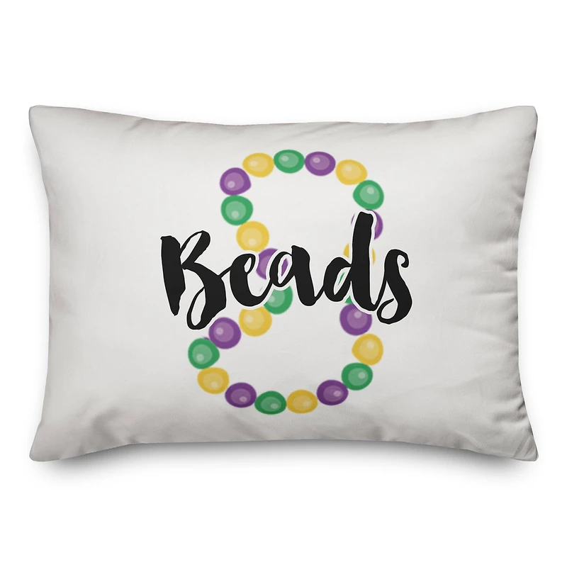 Beads & Bling Mardi Gras Throw Pillow