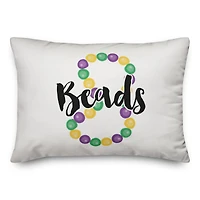 Beads & Bling Mardi Gras Throw Pillow