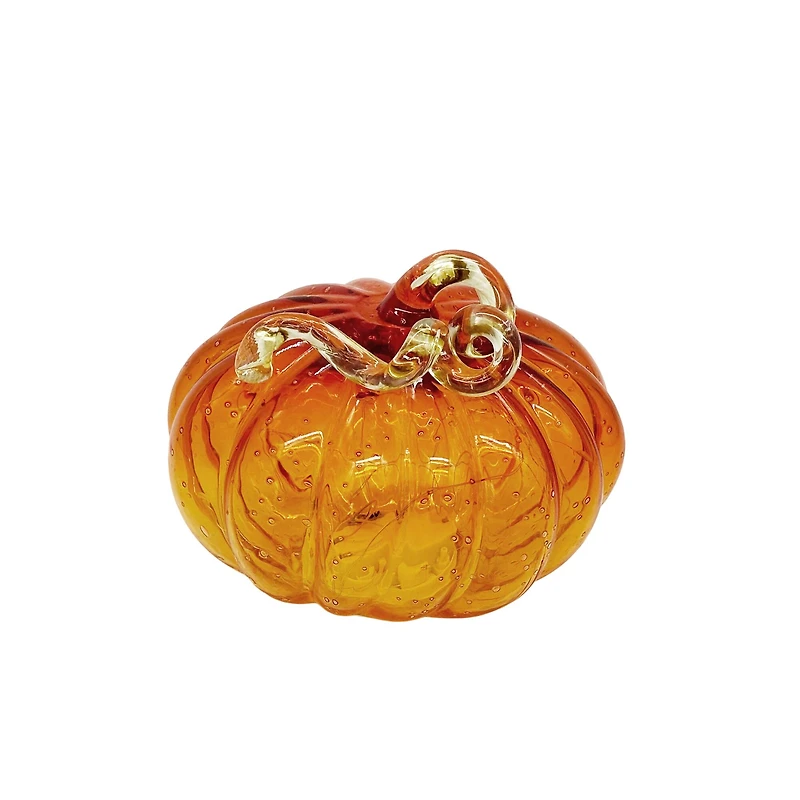 6" Orange Lighted Glass Pumpkin by Ashland®