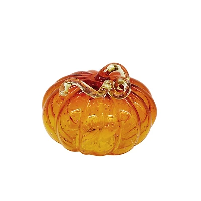 6" Orange Lighted Glass Pumpkin by Ashland®