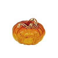 6" Orange Lighted Glass Pumpkin by Ashland®