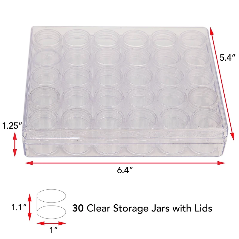 The Beadsmith® 6.5'' x 5.5'' x 1'' Clear Storage Box with Jars