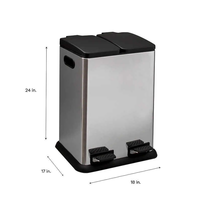 Organize It All Dual Compartment Recycling Bin