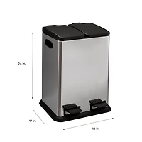 Organize It All Dual Compartment Recycling Bin