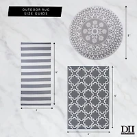 DII® Gray Lattice Outdoor Rug, 4ft. x 6ft.