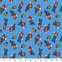 Nintendo® Super Mario™ on Blue Cotton Fabric 