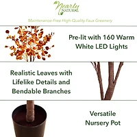 4ft. Pre-Lit LED Autumn Eucalyptus Artificial Fall Tree