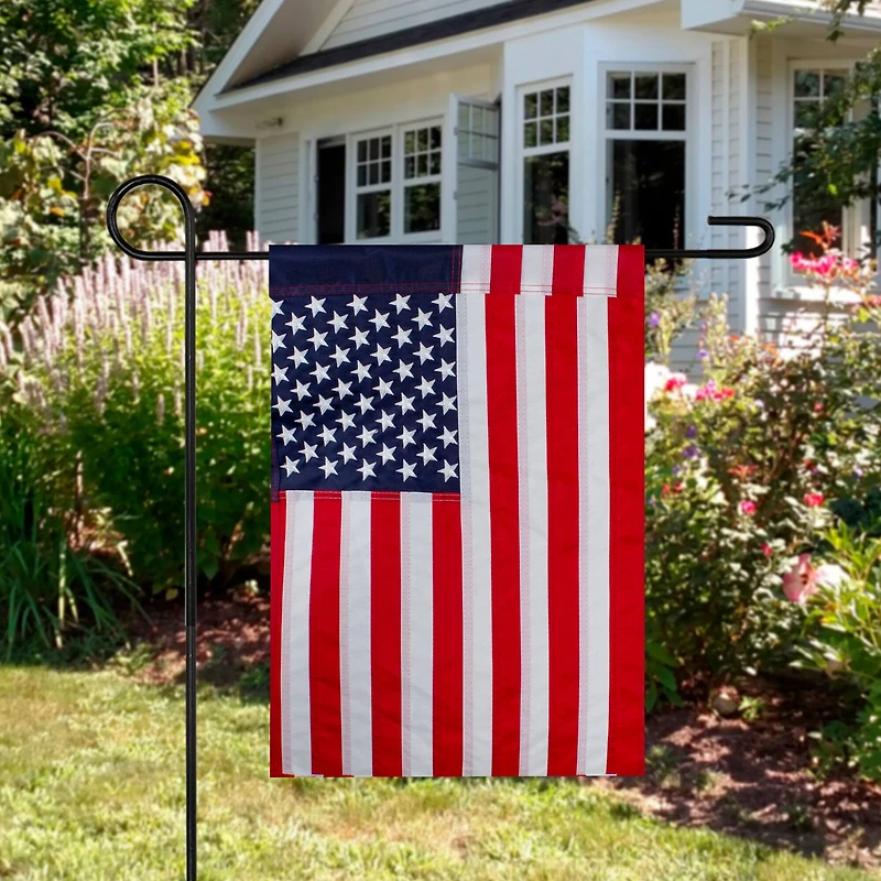 Patriotic Americana Embroidered Outdoor Garden Flag, 12.5" x 18"