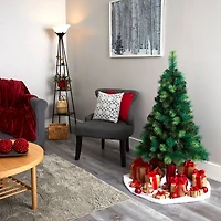 4ft. Pre-Lit Mixed Green Scotch Pine Artificial Christmas Tree with LED Lights