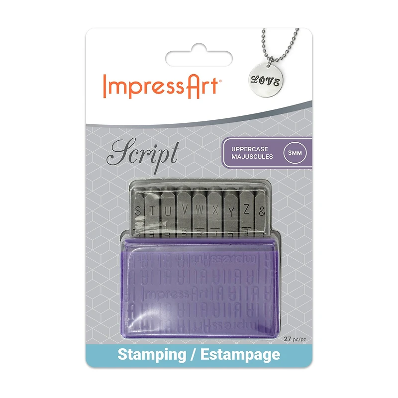 ImpressArt® 3mm Basic Script Uppercase Letter Stamps Set