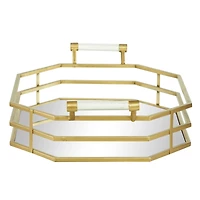CosmoLiving by Cosmopolitan 27" Gold Metal Glam Tray