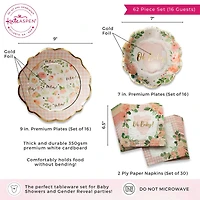 Kate Aspen® Pink Floral Baby Shower Onesie Tableware Set