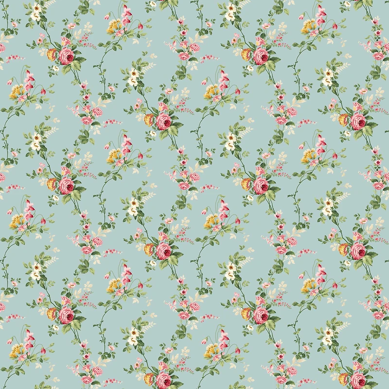 Northcott Elizabeth Light Blue Mini Trail Cotton Fabric