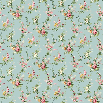 Northcott Elizabeth Light Blue Mini Trail Cotton Fabric