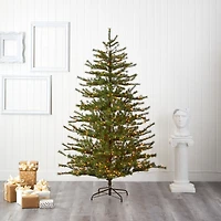 7ft. Pre-Lit Vancouver Mountain Pine Artificial Christmas Tree with Clear Lights