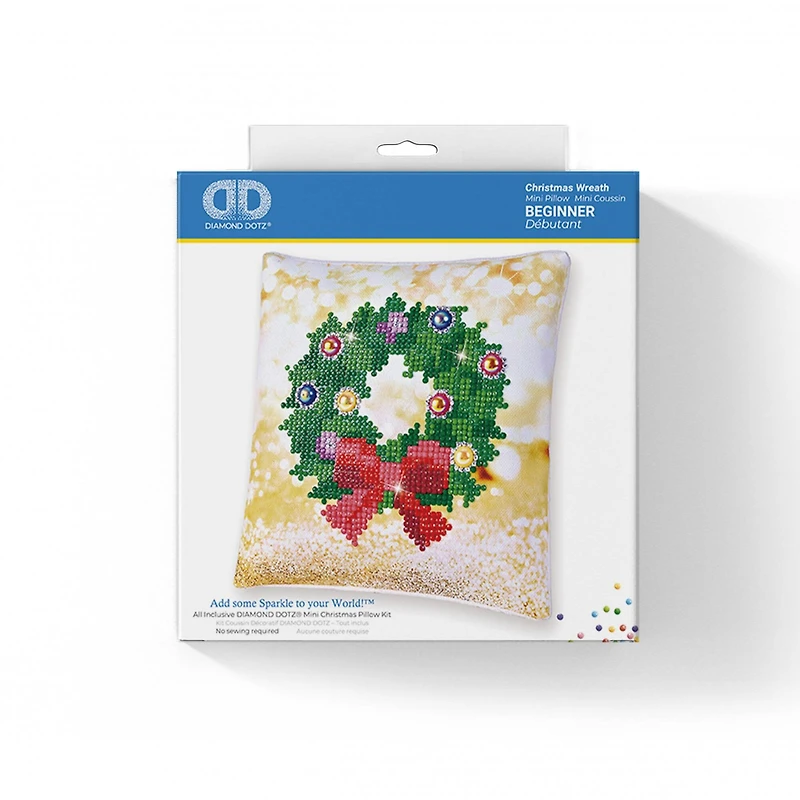 Diamond Dotz® Beginner Christmas Wreath Decorative Mini Pillow Kit