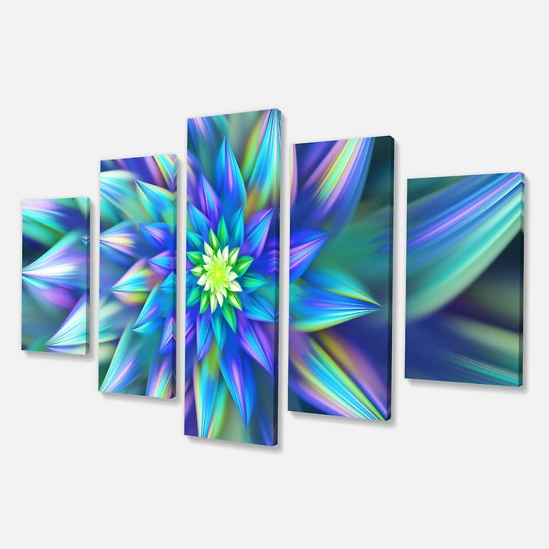 Designart - Huge Light Blue Fractal Flower