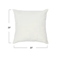 Hello Honey® White Square Modern Geometric Quilted Pillow Cover