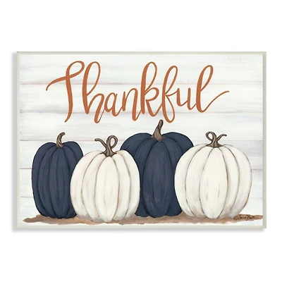 Stupell Industries Pumpkin Harvest Thankful Wall Plaque