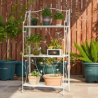 Glitzhome® Rectangular 3-Tiered Metal Shelf Planter Stand