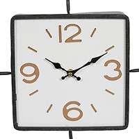 Black Contemporary Metal Wall Clock, 12" x 12"