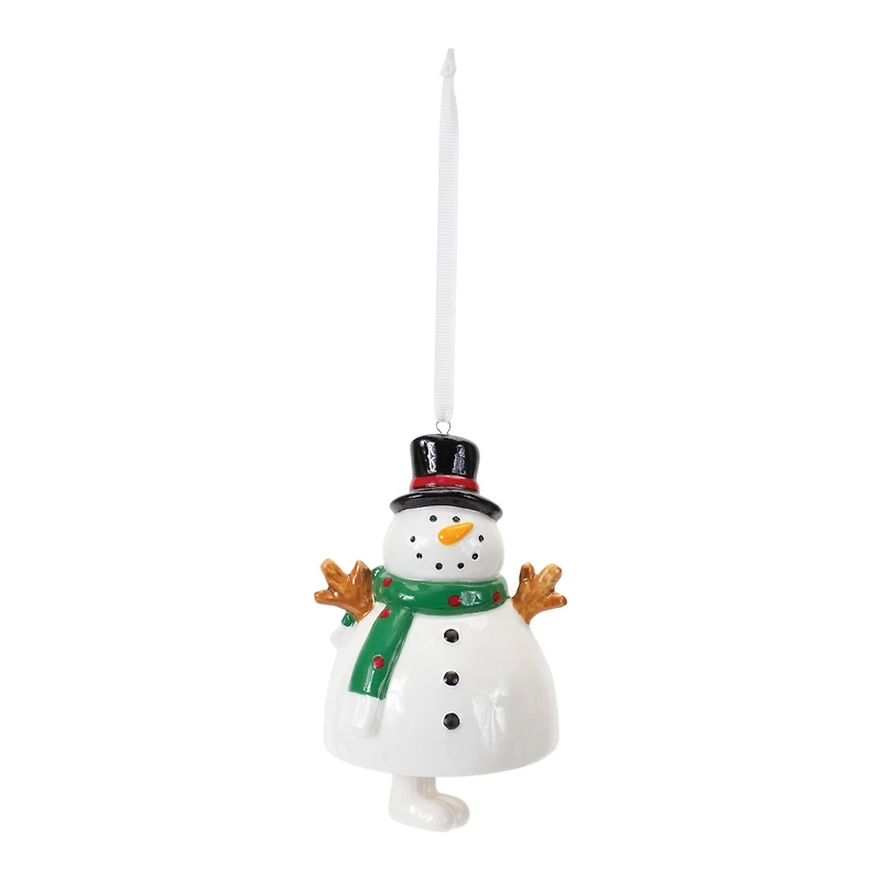 12ct. Ceramic Snowman Bell Ornament