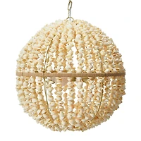 Hello Honey® 19" Round Ball Metal and Shell Ceiling Light