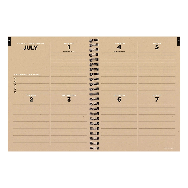 TF Publishing 2024-2025 Medium Ombre Woods Spiral Weekly Monthly Planner