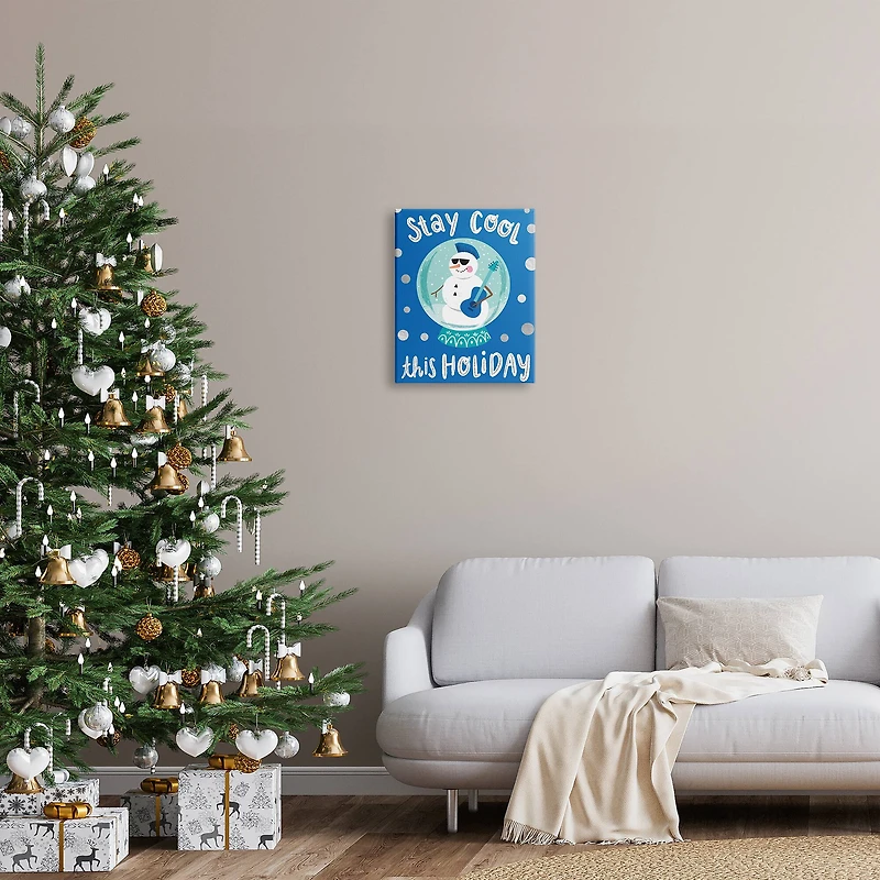 Stupell Industries Stay Cool This Holiday Musician Snowman Canvas Wall Art