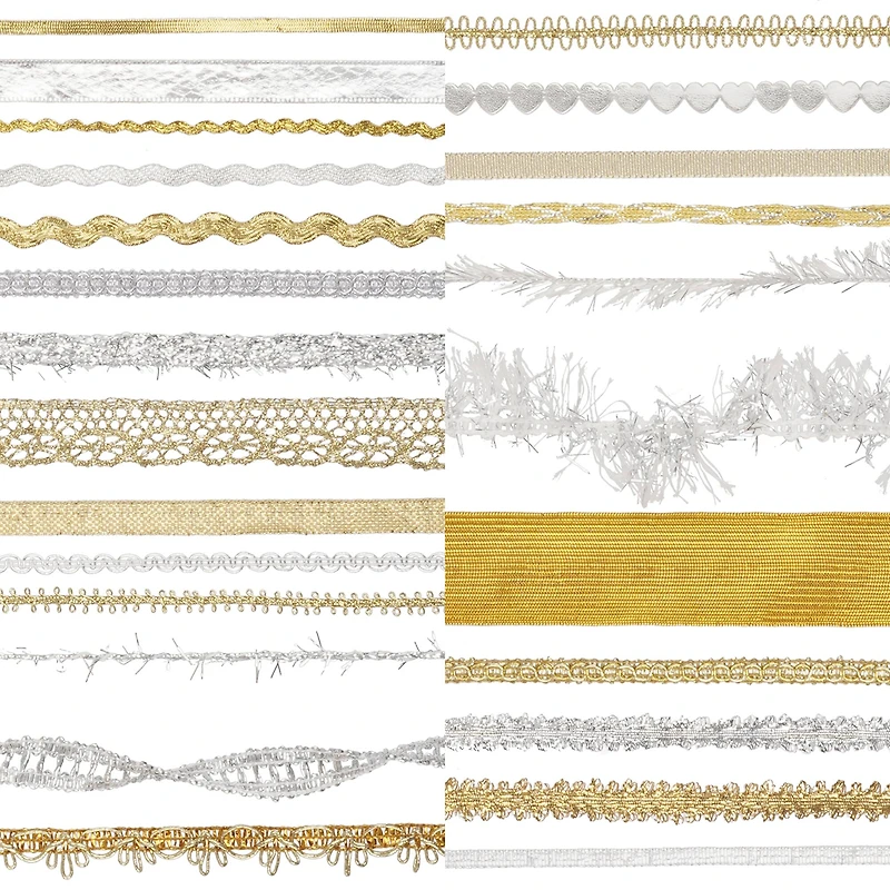Gold & Silver Ribbon Trim Bundle by Celebrate It®, 25ct.