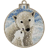 Wonderland Crafts Polar Bear Cross Stitch on Wood Kit