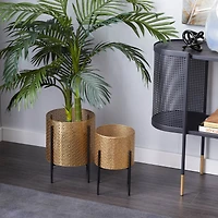 CosmoLiving by Cosmopolitan Gold Metal Mesh Planter Set