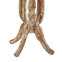 24" Brown Chinese Fir Farmhouse Accent Table