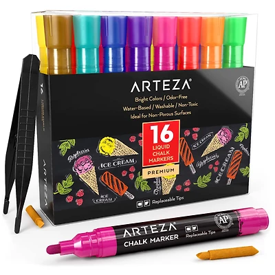 Arteza® 16 Bright Colors Liquid Chalk Markers Set