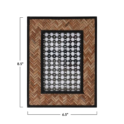 Hello Honey® Herringbone Pattern Bamboo 7" x 9" Photo Frame
