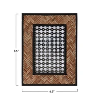 Hello Honey® Herringbone Pattern Bamboo 7" x 9" Photo Frame