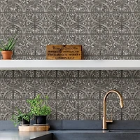 InHome Chelsea Silver Peel & Stick Tin Tiles