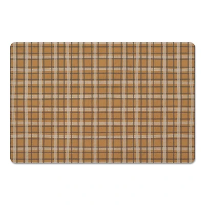 Orange Multi Plaid Floor Mat