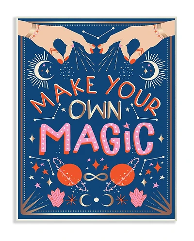 Stupell Industries Make Your Magic Phrase Fashion Hands and Constellations Wall Plaque