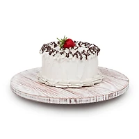 Mind Reader Brown Rustic Farmhouse Rotating Lazy Susan