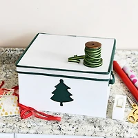 Household Essentials Holiday Green Tree Storage Box
