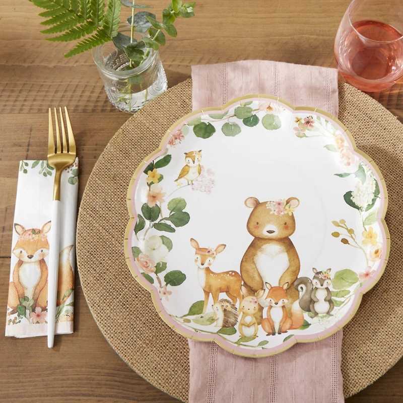 Kate Aspen® 9'' Pink Woodland Baby Premium Paper Plates, 16ct.