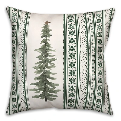 Green Christmas Tree Throw Pillow