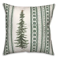 Green Christmas Tree Throw Pillow
