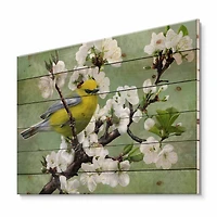 Designart - Bird On A Branch of Cherry