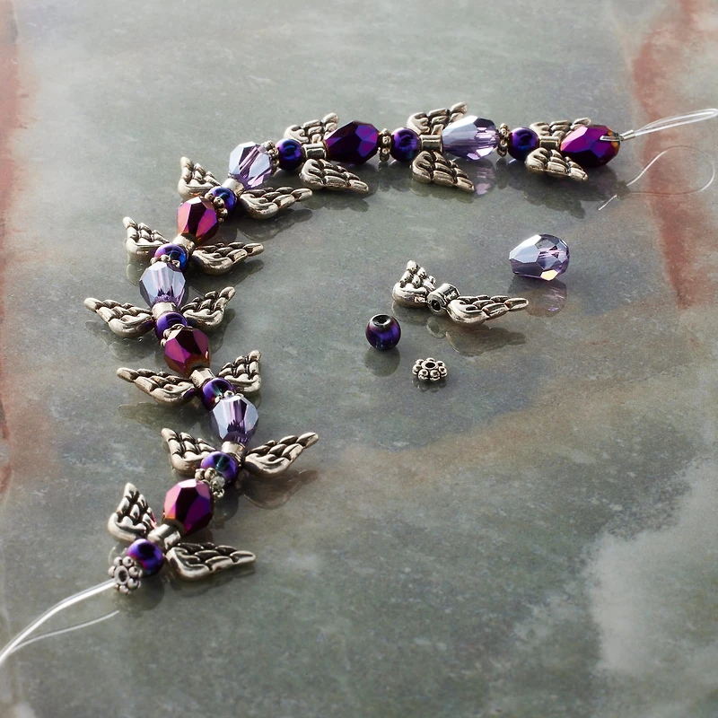 12 Pack: Glass & Metal Angel Beads by Bead Landing