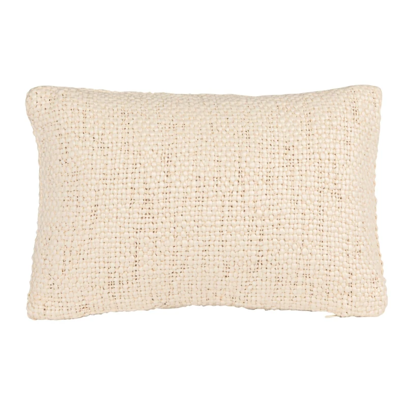 Hello Honey® White & Yellow Embroidered Bee Woven Cotton Lumbar Pillow