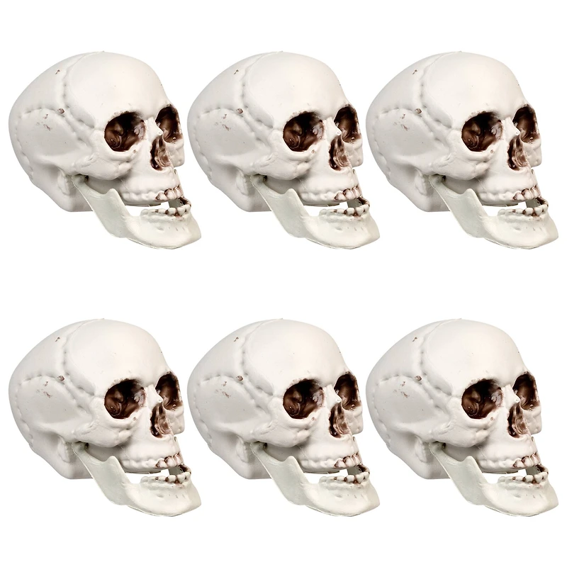 3.5'' Skull Head Halloween Decorations, 6ct.