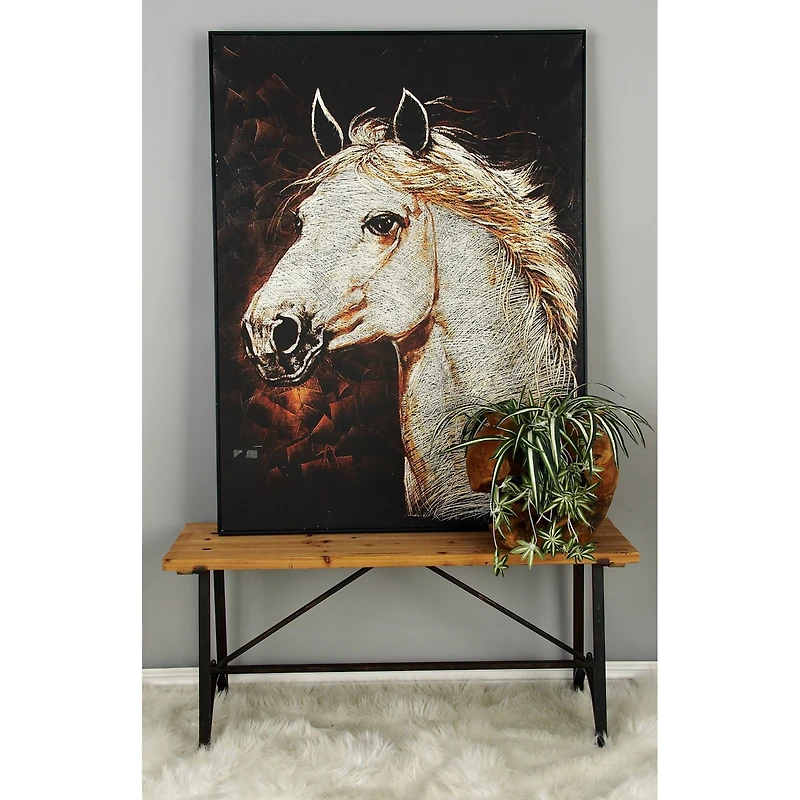 3.5ft. Beige Chinese Fir and Metal Industrial Bench